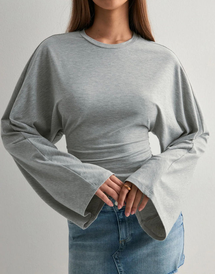 Chemise à manches longues cropped pour femme avec manches évasées larges Chic & Stil