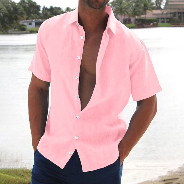 Men's Light Casual Loose Fit Short Sleeve Shirt Lune London