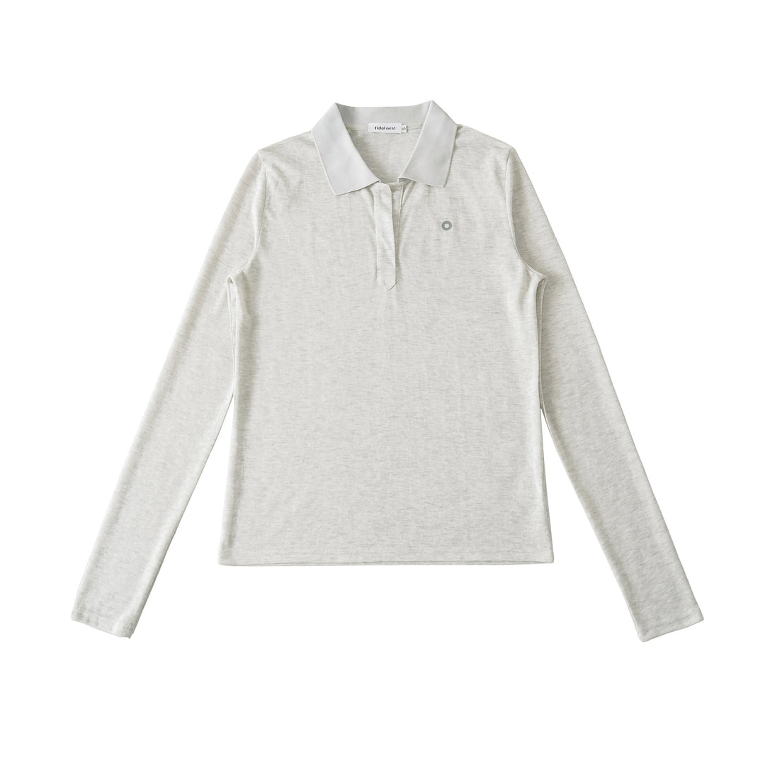 Long sleeve polo shirt for women with a modern collar and a high-quality material blend Lune London