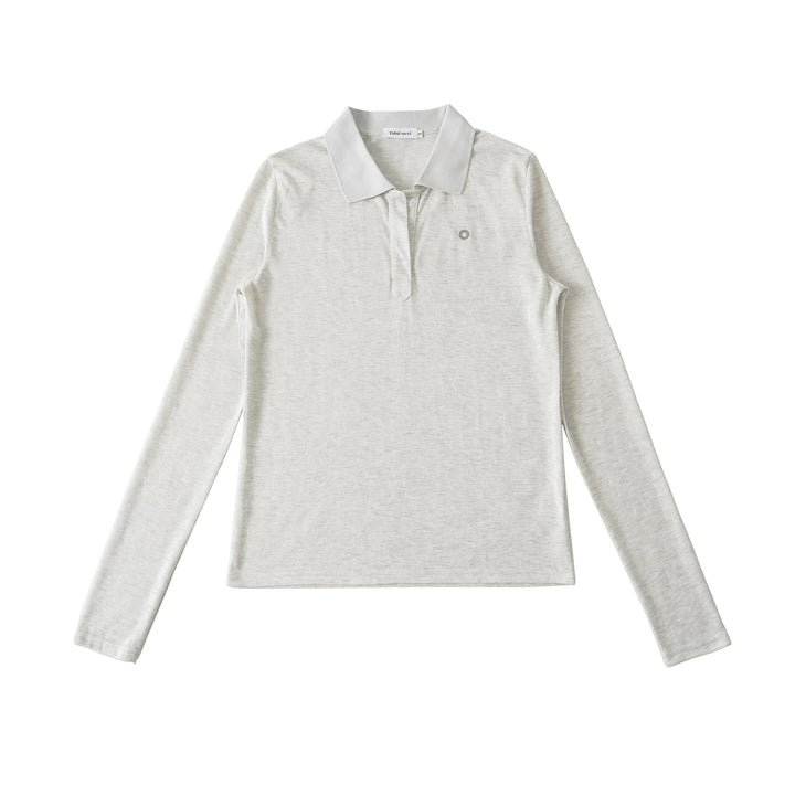 Long sleeve polo shirt for women with a modern collar and a high-quality material blend Lune London