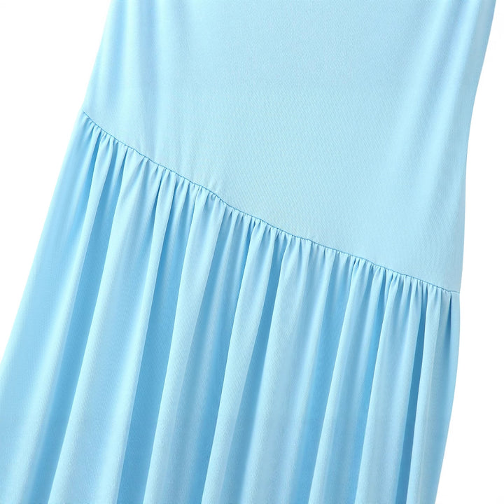 Maxi dress for women with decorative gathers and elegant draping Lune London