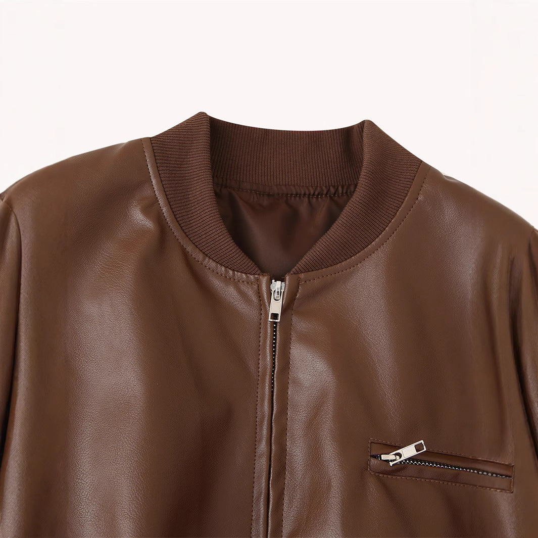 High-quality synthetic leather biker jacket for women Lune London
