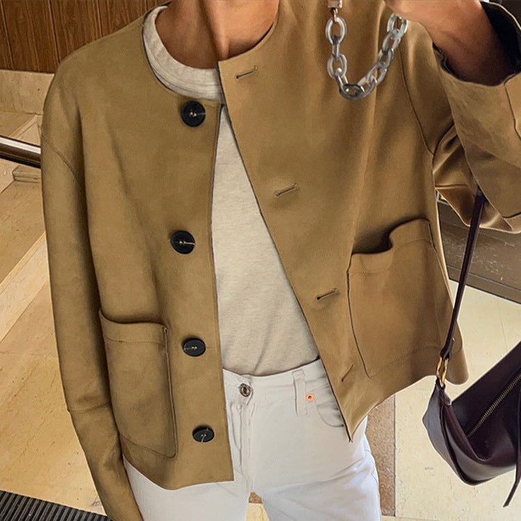 Fashion women's jacket with a minimalist cut and practical pockets Lune London
