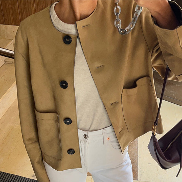 Fashion women's jacket with a minimalist cut and practical pockets Lune London