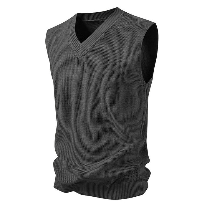 Men's Sleeveless Pullover In Textured Design Lune London