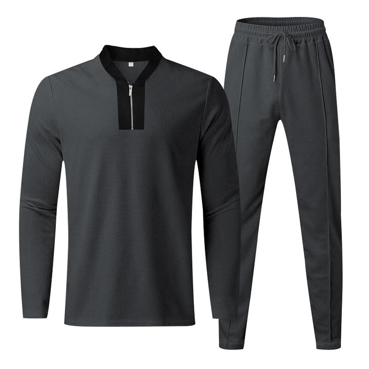 Casual sports suit for men with high collar and zipper Lune London