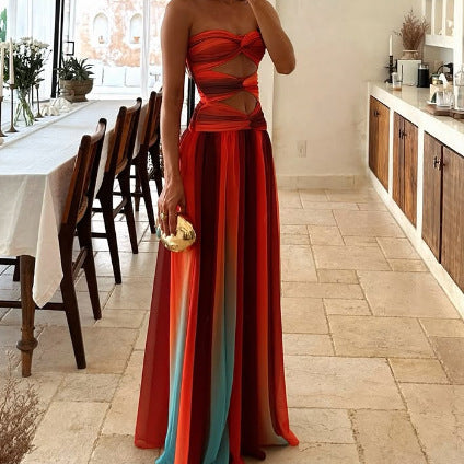 Robe maxi découpée pour femme avec jupe fluide Chic & Stil