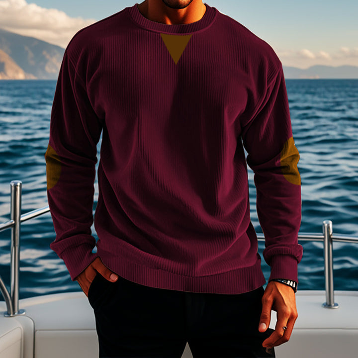 Men's casual knit sweater with accent details and comfortable fit Chic and style