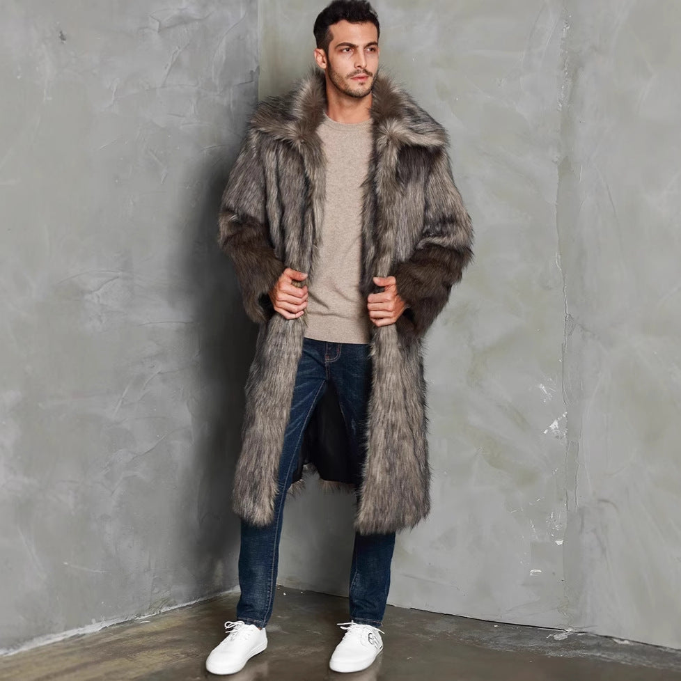 Luxury faux fur coat for men with voluminous details Lune London