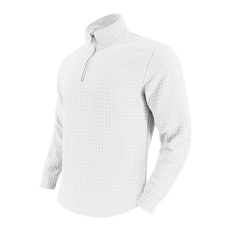 Men's midlayer pullover with high collar and textured design Lune London