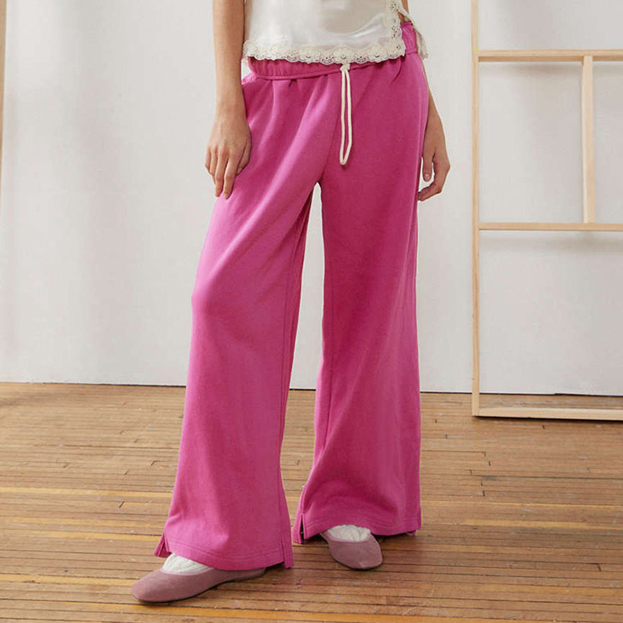 Chic and Stylish wide casual pants for ladies with elastic waist and drawstring