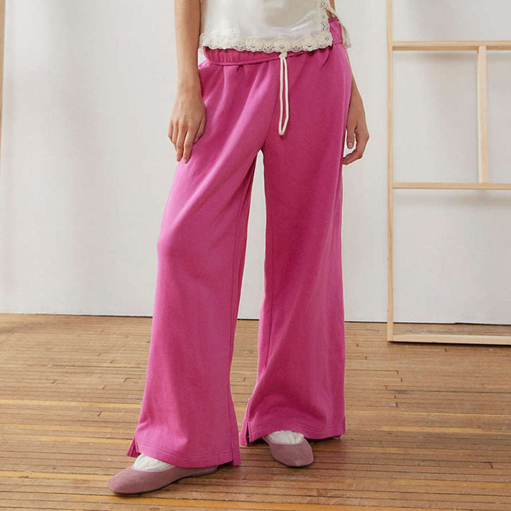 Chic and Stylish wide casual pants for ladies with elastic waist and drawstring
