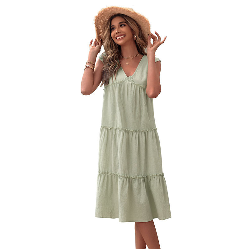 Lune London Women's Ruffled Midi Dress