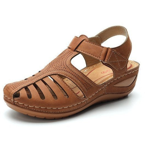 Ladies comfort wedge strap sandals Lune London