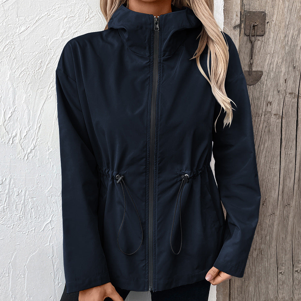 Lightweight hooded jacket for women with adjustable waist Lune London