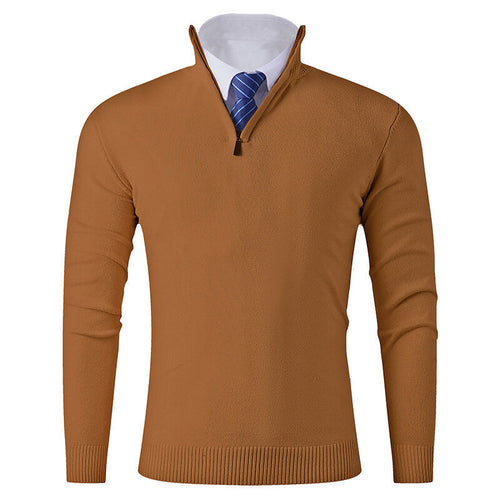 Men's knitted pullover with modern zipper and elastic hem Lune London