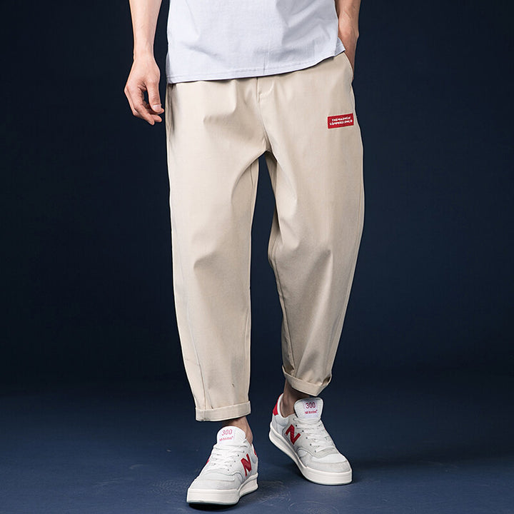 Men's leisure pants with relaxed fit and practical drawstring Lune London