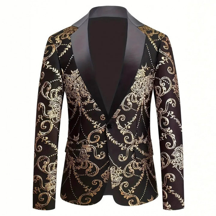 Veste de smoking extravagante pour homme avec motif jacquard floral Lune London