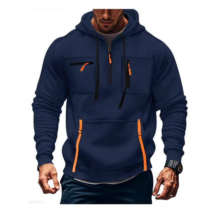 Men's stylish hooded sweatshirt with functional zip pockets Lune London