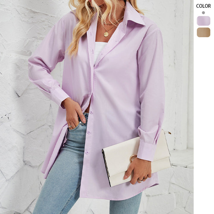 Women's shirt blouse with an elegant oversized cut and classic button details Lune London
