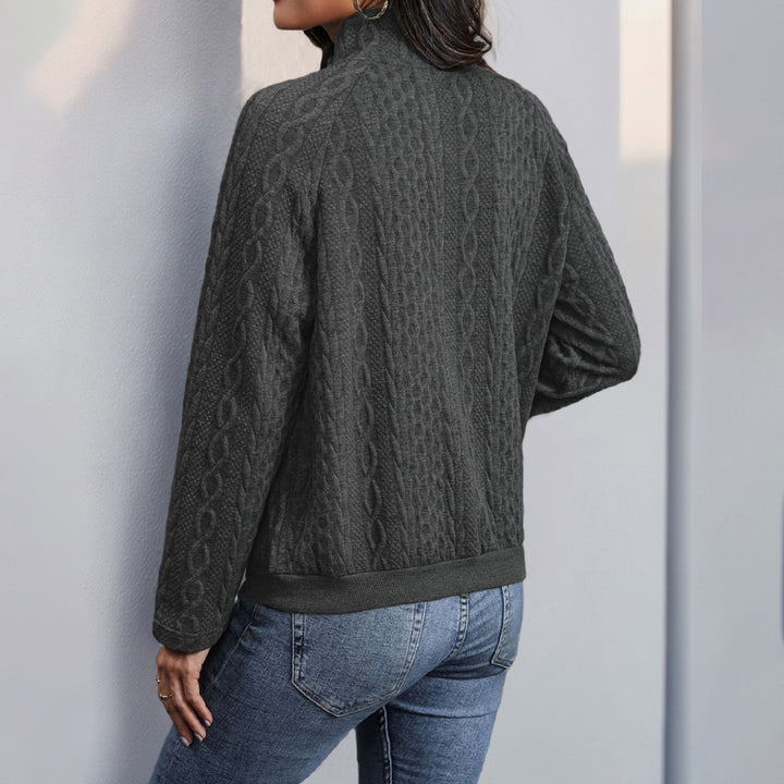Pull pour femmes avec col haut et motif texturé Chic & Stil