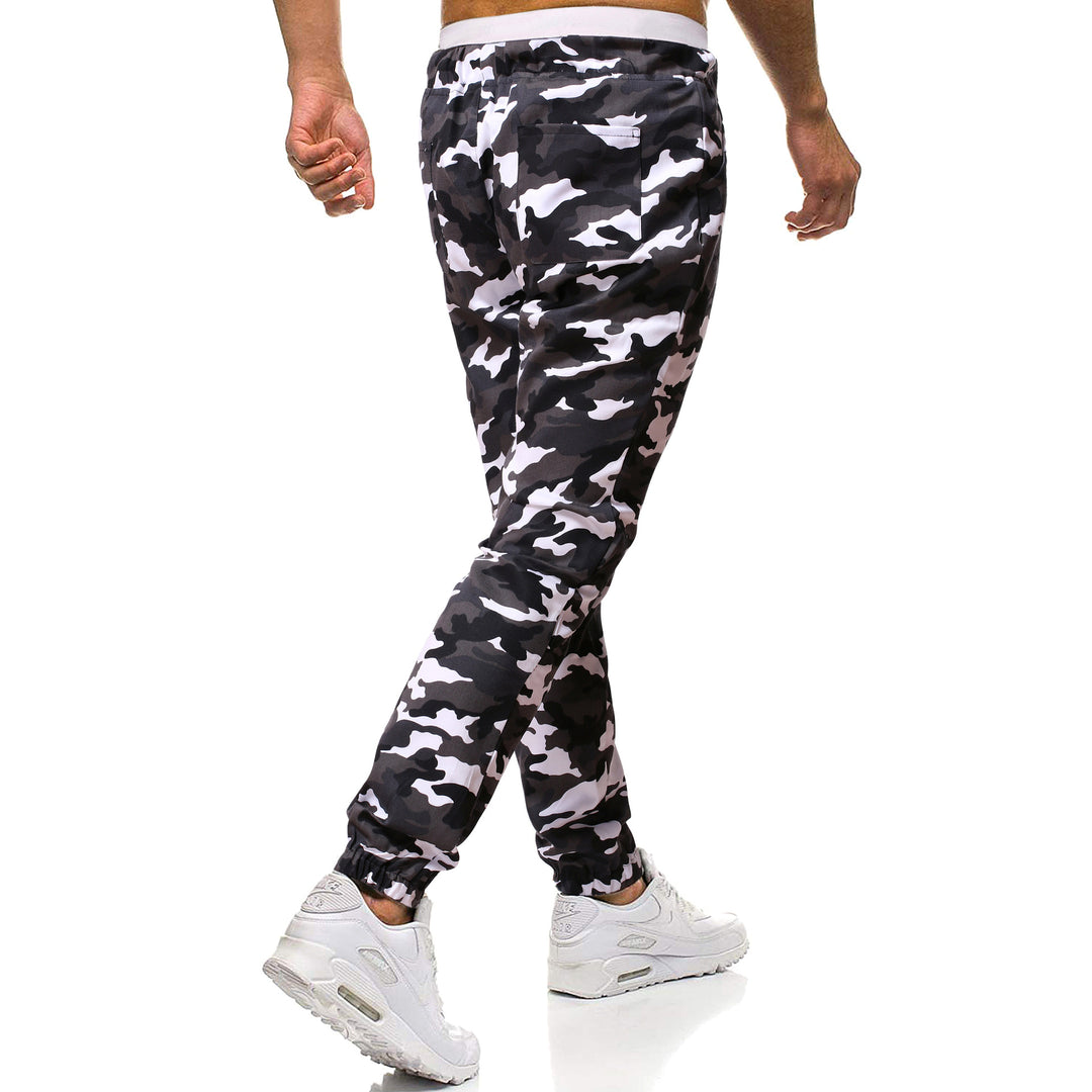 Men's cargo pants with a stylish camouflage design and an elastic waistband Lune London