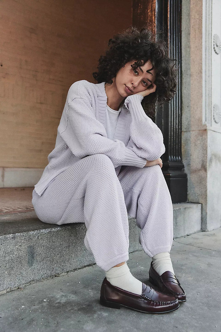 Ladies Casual Knit Loungewear Set with Loose Top and Comfortable Pants Lune London