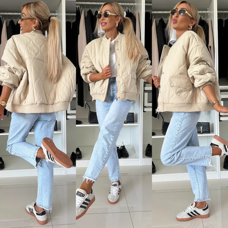 Quilted bomber jacket for women in a sporty-chic style Lune London