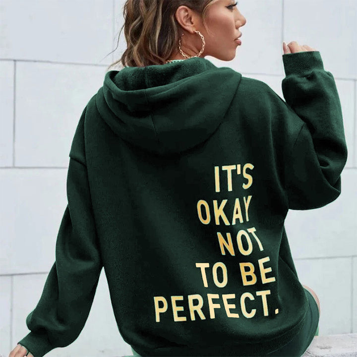 Women’s hoodie with motivational lettering and cozy lining Lune London