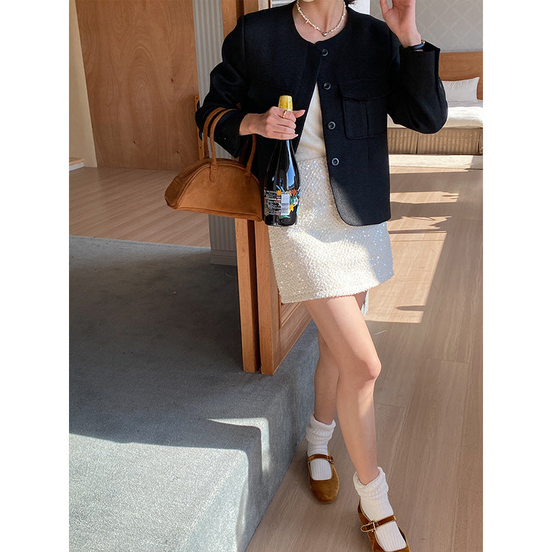 Ladies elegant short jacket with practical patch pockets Chic & Stil