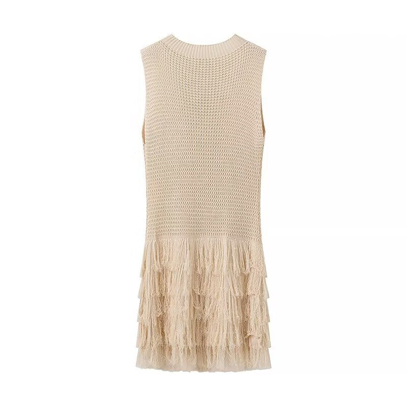 Knit dress for women with fringes and luxurious design Lune London