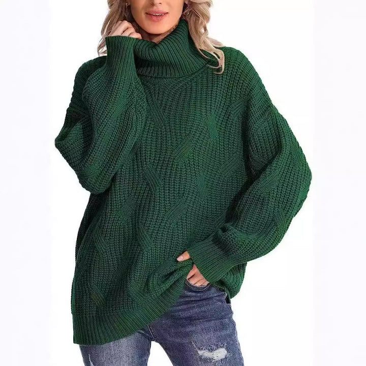 Chunky knit sweater for women with a high collar and relaxed fit Lune London