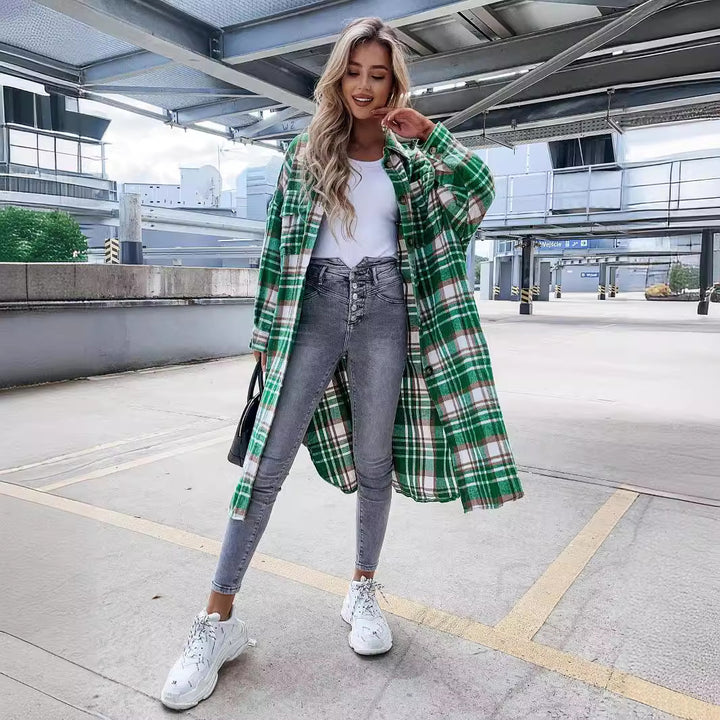 Women's clothing casual checkered shirt with asymmetric cut and pockets Lune London