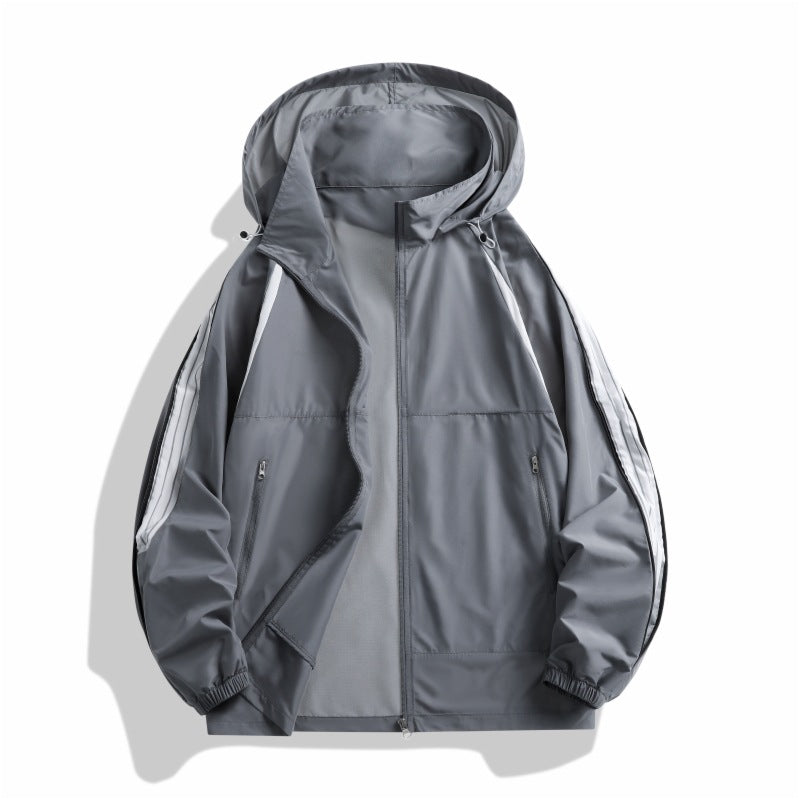 Sporty transitional jacket for men with functional zip pockets Lune London