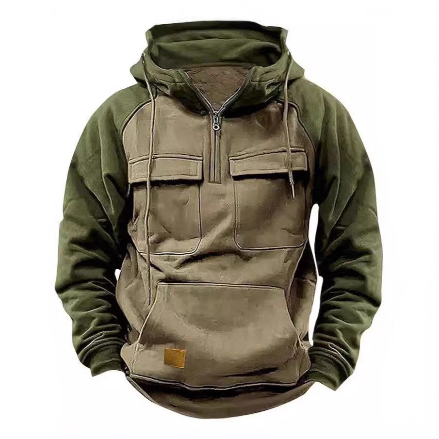 Pullover à capuche décontracté pour hommes avec poches intégrées et style kangourou Lune London