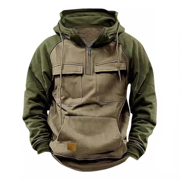 Pullover à capuche décontracté pour hommes avec poches intégrées et style kangourou Lune London