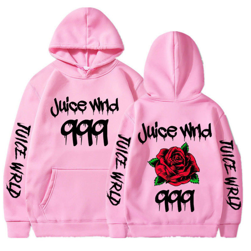 Women’s hoodie with striking graphic design and romantic rose motif Lune London