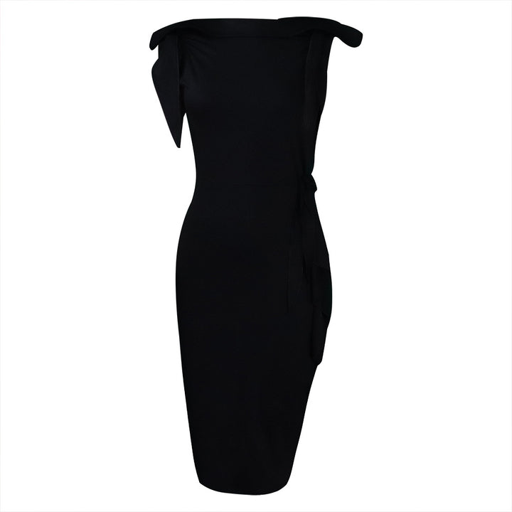 Ladies Elegant Wrap Dress with Casual Style and Chic Shoulder Details and Style