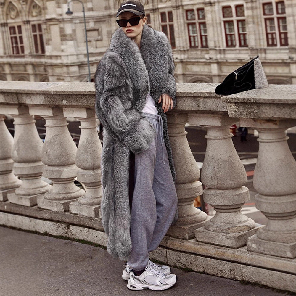 Ladies luxury faux fur coat Lune London