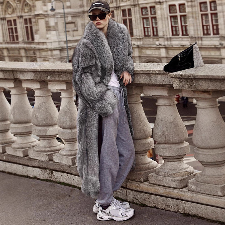 Ladies luxury faux fur coat Lune London