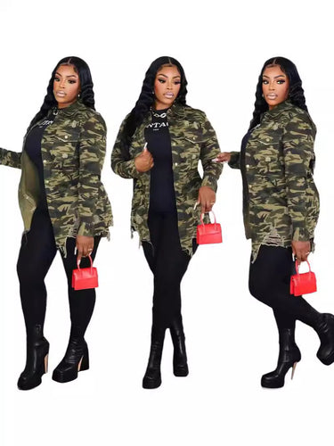 Ladies fashion camouflage-overshoot look Lune London