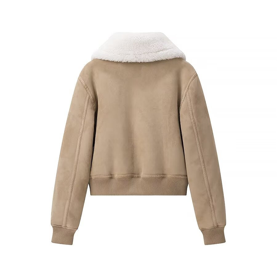Elegant women's quilted jacket with soft faux fur collar and practical pockets Lune London