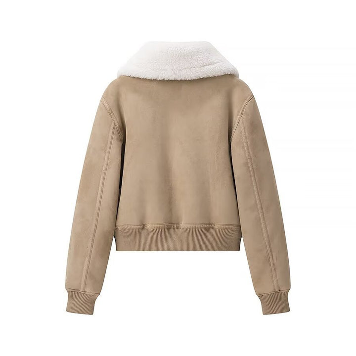 Elegant women's quilted jacket with soft faux fur collar and practical pockets Lune London