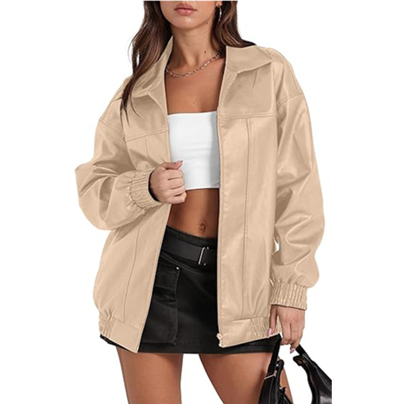 Ladies casual oversized jacket with elastic cuffs and practical pockets Lune London