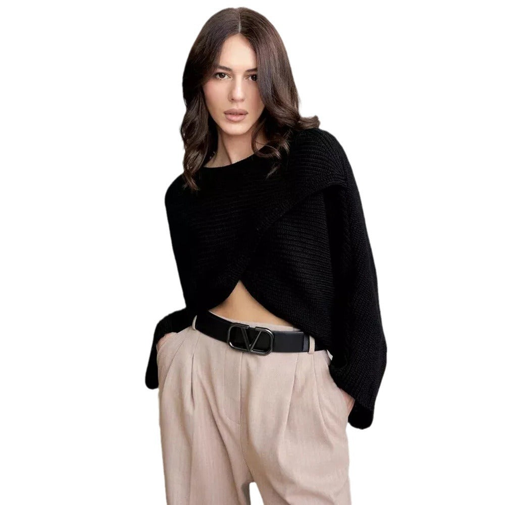 Pull enveloppant décontracté pour femme avec une coupe ample et un matériau texturé Chic & Stil