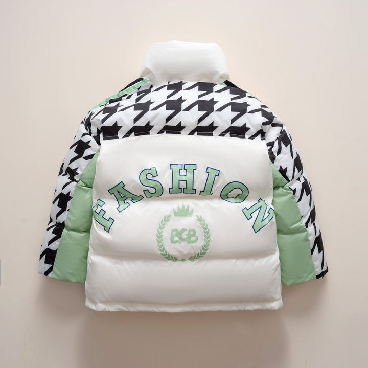 Oversized quilted jacket for women with a trendy patchwork design Lune London