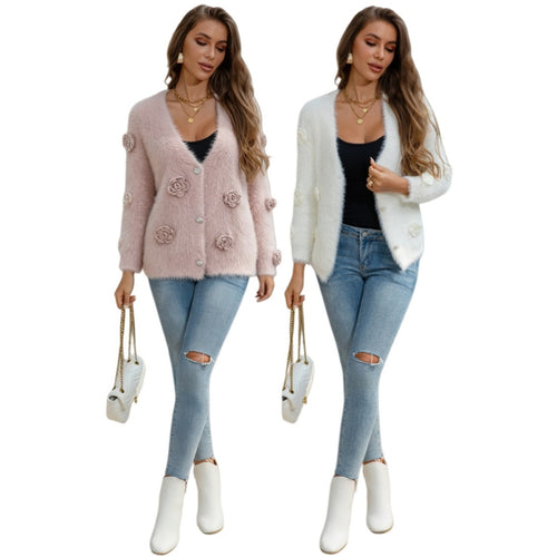 Women's soft cardigan with floral design Lune London