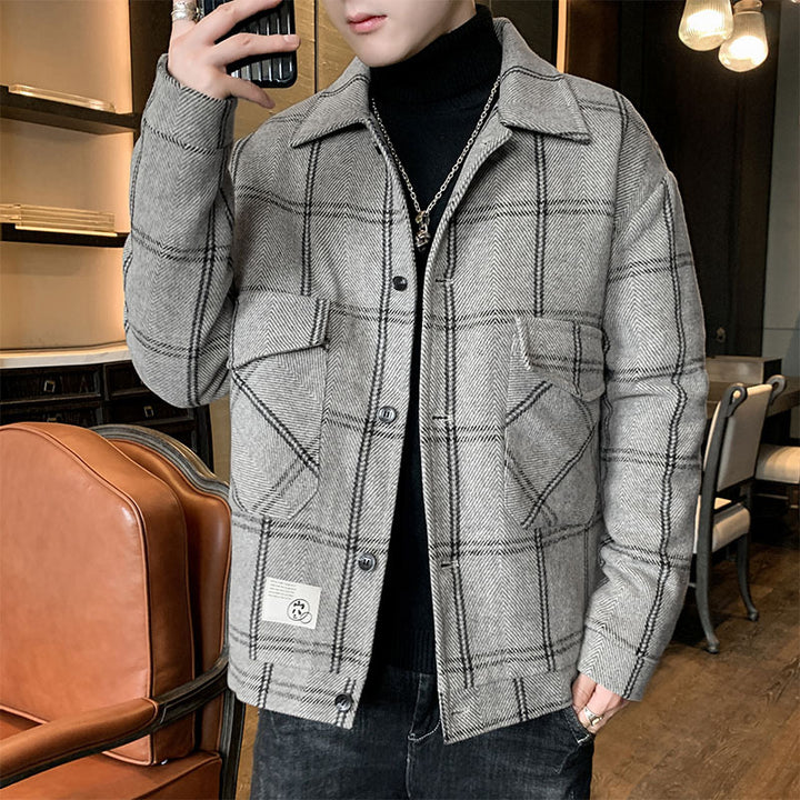 Plaid jacket for men, stylish and slightly lined, with practical flap pockets Lune London