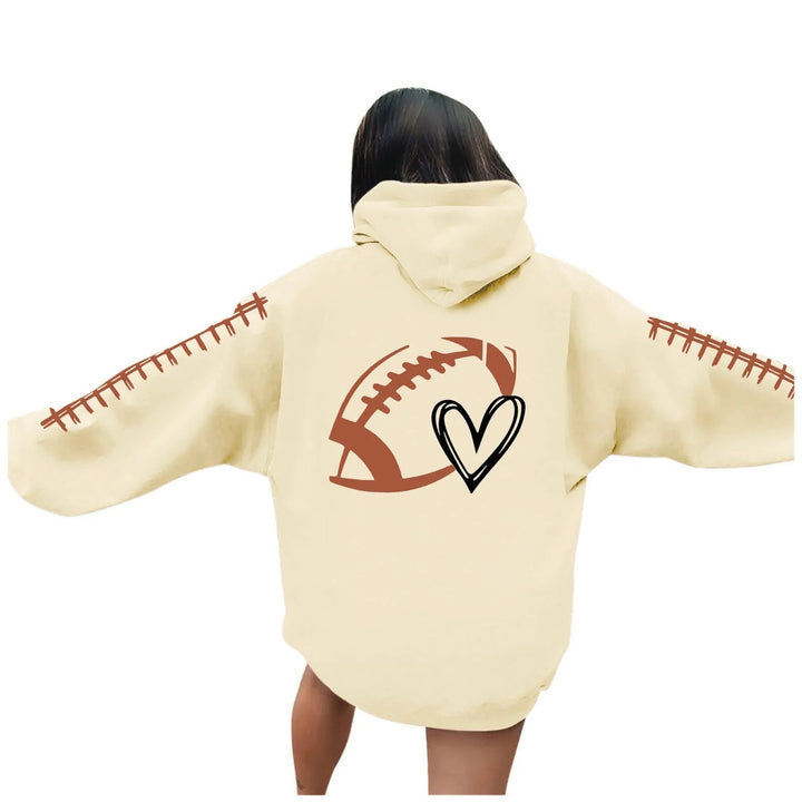 Sweat à capuche pour femmes avec motif de football créatif et coupe décontractée Chic & Stil