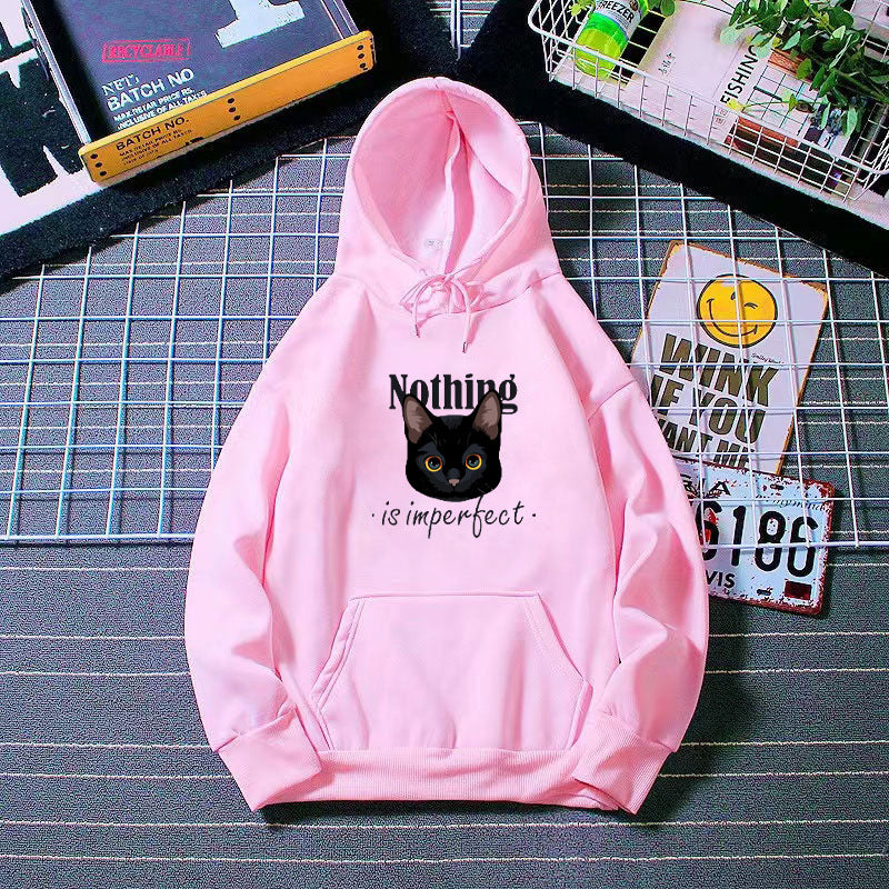Women's Cozy Hoodie with Artistic Cat Design Chic & Stil